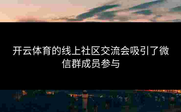 开云体育的线上社区交流会吸引了微信群成员参与