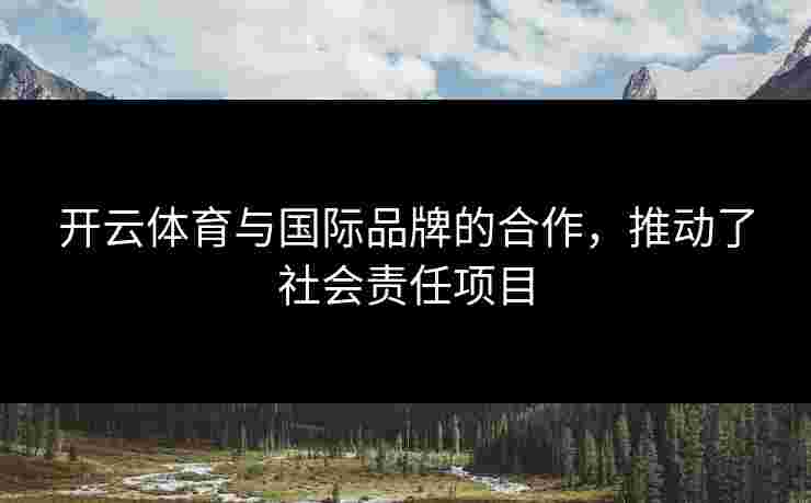 开云体育与国际品牌的合作，推动了社会责任项目