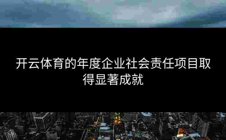 开云体育的年度企业社会责任项目取得显著成就