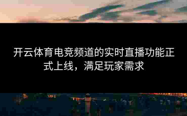 开云体育电竞频道的实时直播功能正式上线，满足玩家需求