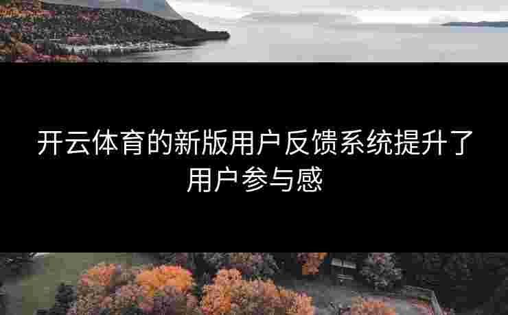 开云体育的新版用户反馈系统提升了用户参与感
